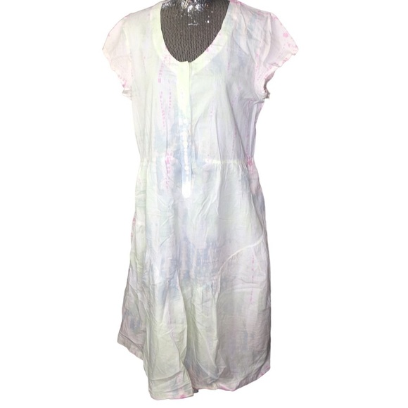 New Anthropologie Lacasa tie dye dress size large White pastel 100% cotton - Picture 1 of 9